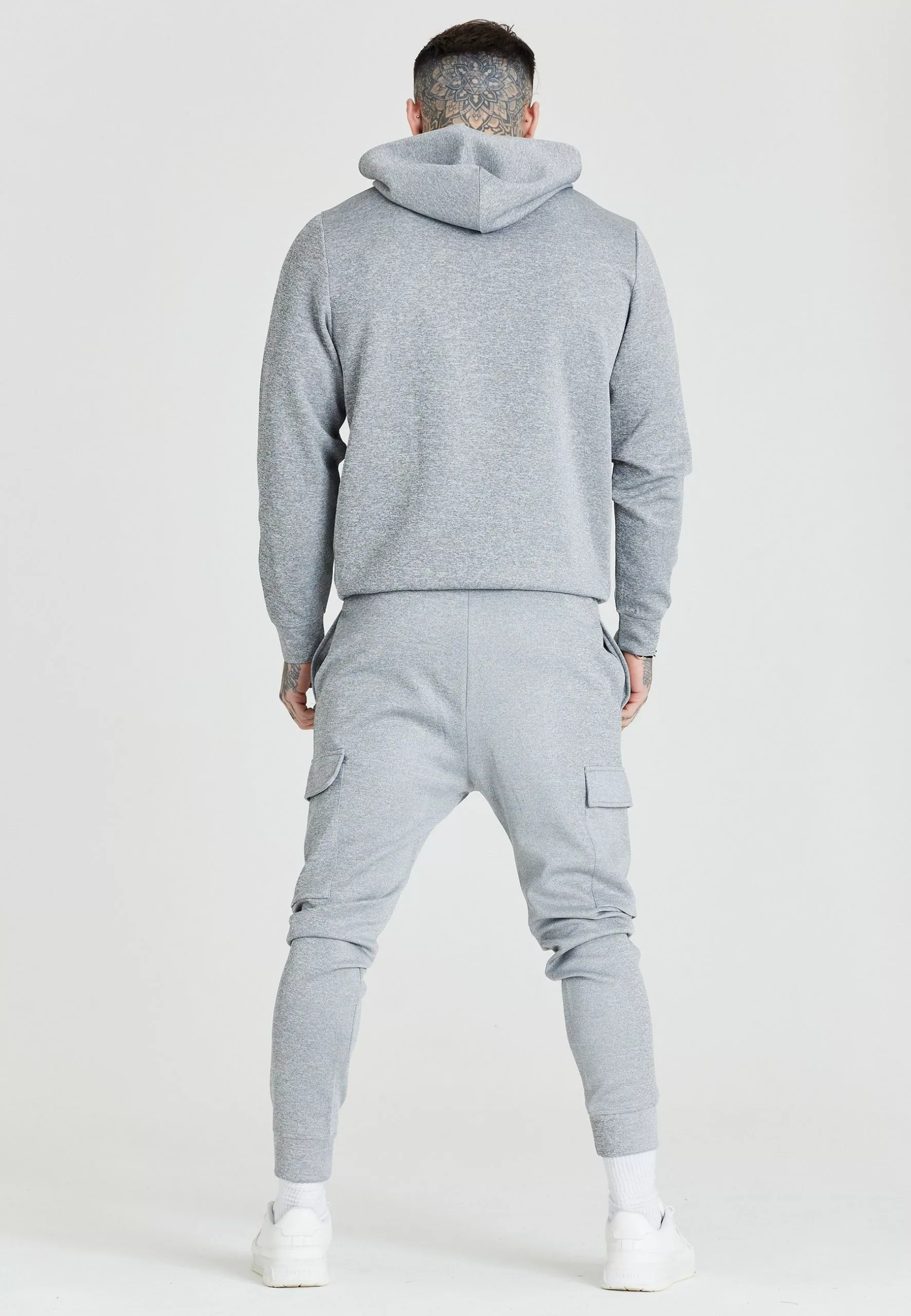 SikSilk Emboss- Hoodie - Grey 5 SikSilk Emboss- Hoodie - Grey - Afbeelding 3