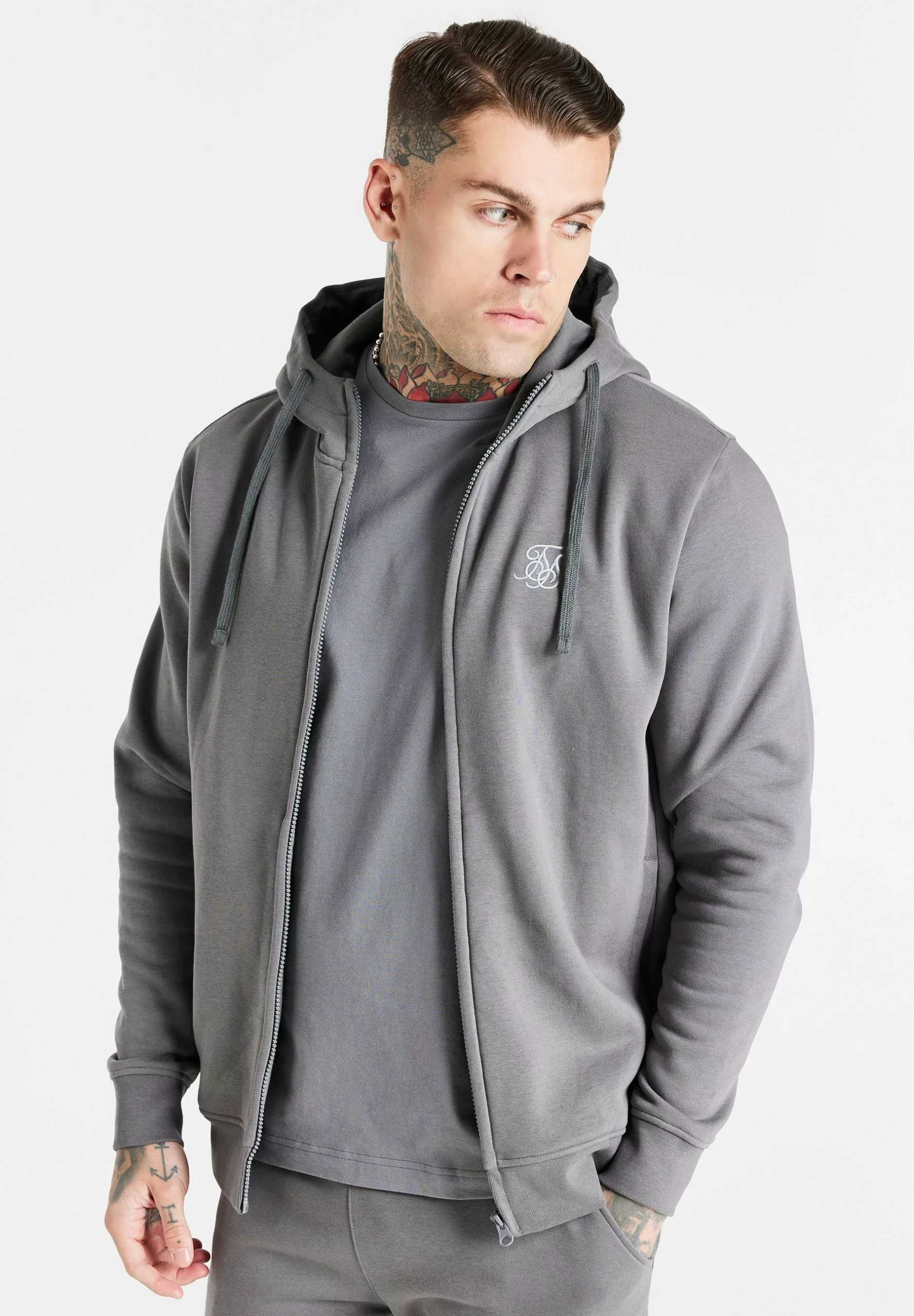 SikSilk Core Zip- Sweater Met Rits - Grey 3 SikSilk Core Zip- Sweater Met Rits - Grey