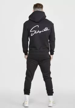 SikSilk Script Embroidery- Hoodie - Black -Outlet SikSilk Winkel 0379f48a578444f38489ab93bd7f9b45