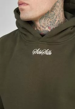 SikSilk Script Logo Oversized Hoodie - Hoodie - Khaki -Outlet SikSilk Winkel 09f90bcc0b974717ae3d7aacf0851c23