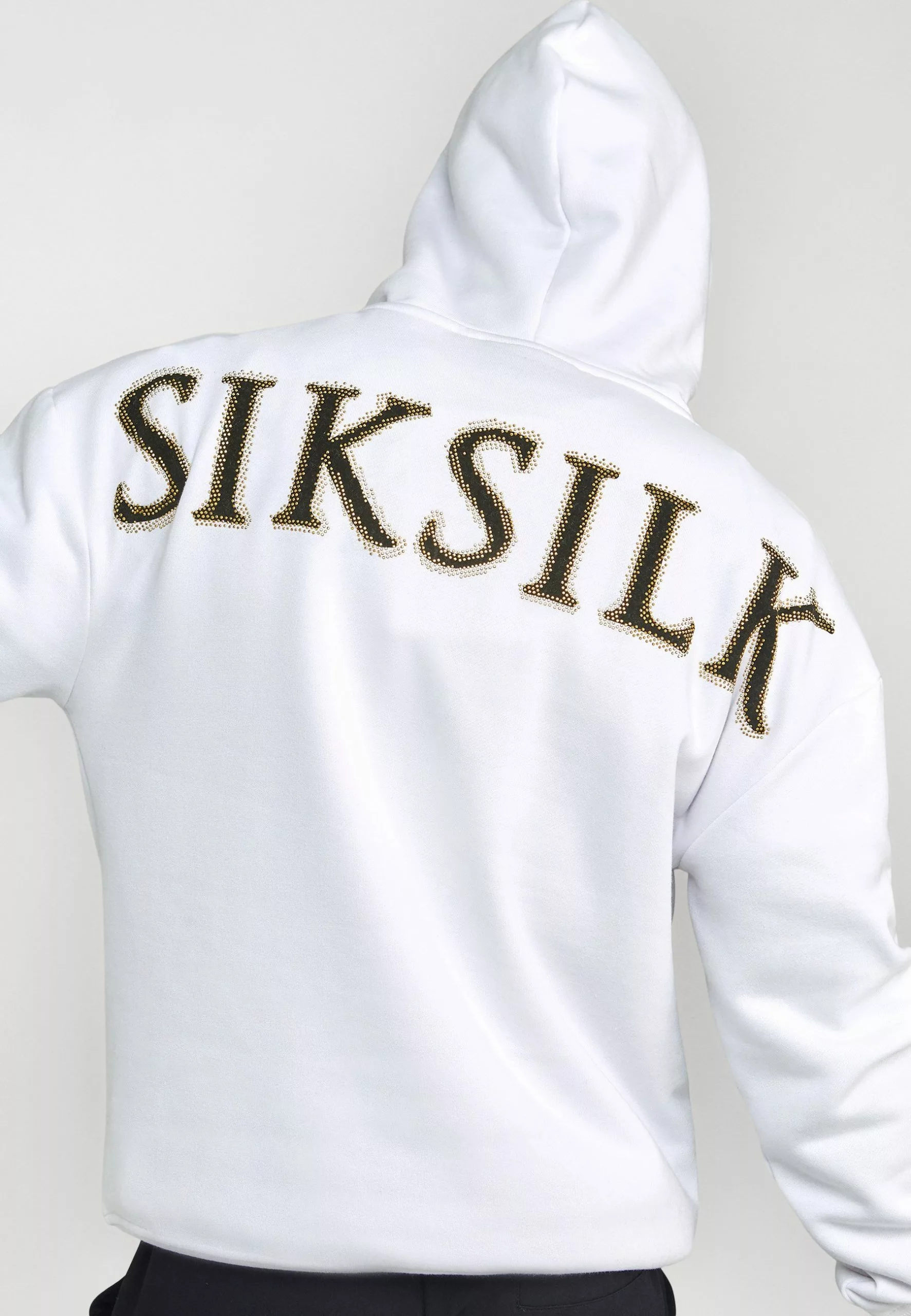 SikSilk Rhinestone Logo Oversized Hoodie - Hoodie - White 7 SikSilk Rhinestone Logo Oversized Hoodie - Hoodie - White - Afbeelding 5