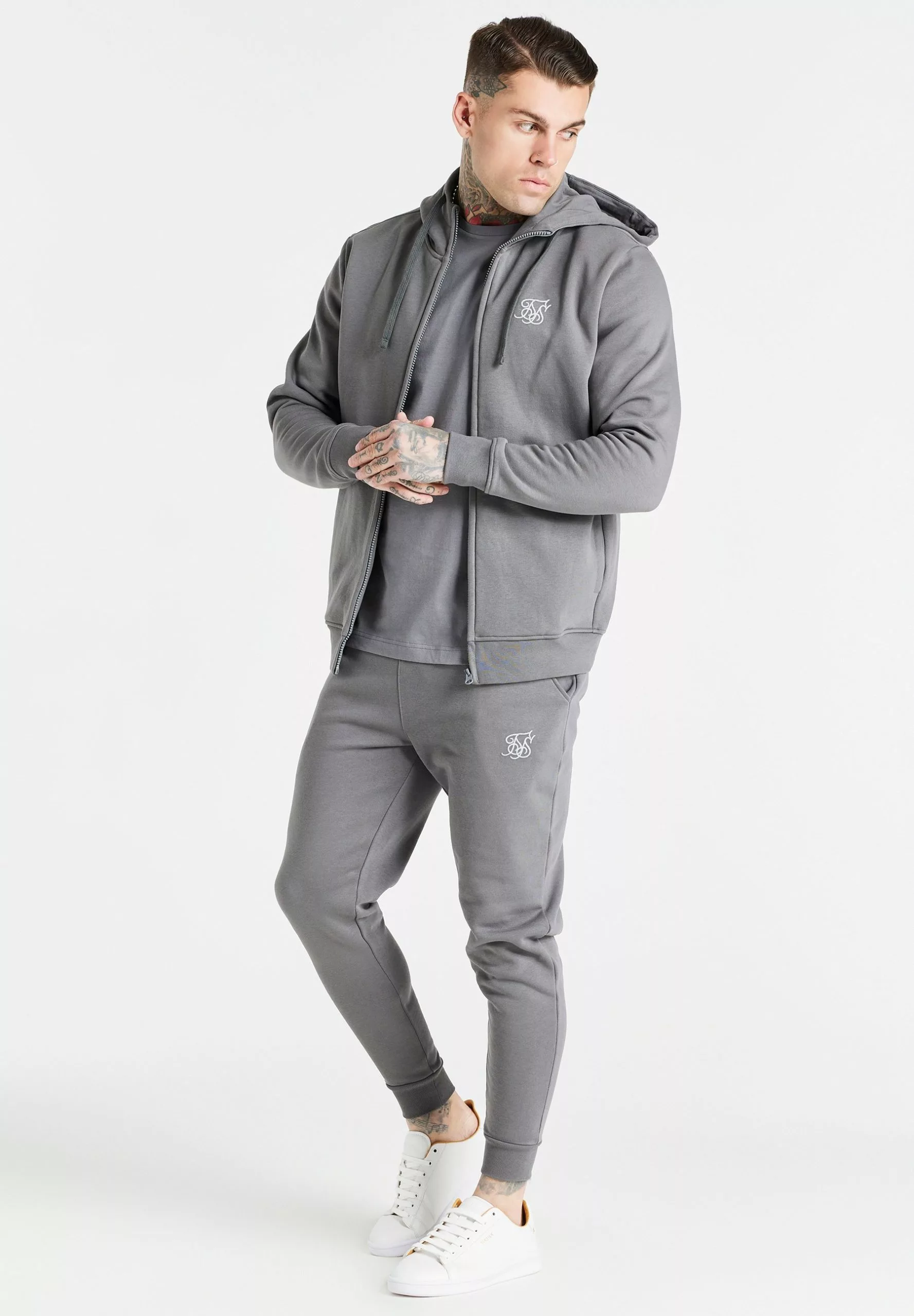 SikSilk Core Zip- Sweater Met Rits - Grey 6 SikSilk Core Zip- Sweater Met Rits - Grey - Afbeelding 4
