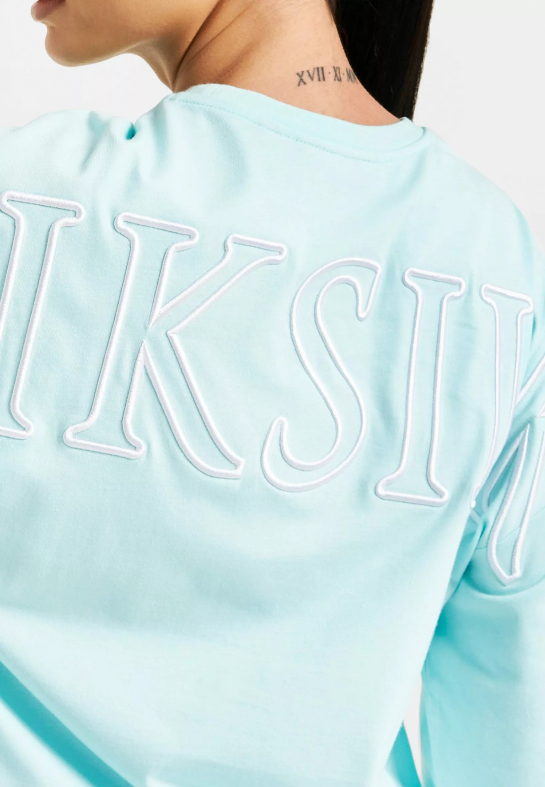 SikSilk Branded Crop - T-Shirt Print - Aqua 3 SikSilk Branded Crop - T-Shirt Print - Aqua - Afbeelding 2