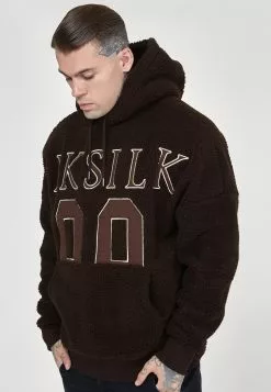 SikSilk Borg Oversized Hoodie - Hoodie - Dark Brown
