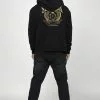 SikSilk Crest Logo Zip Through Hoodie - Sweater Met Rits - Black -Outlet SikSilk Winkel 12a2353466e4468f90e6a744854a5328