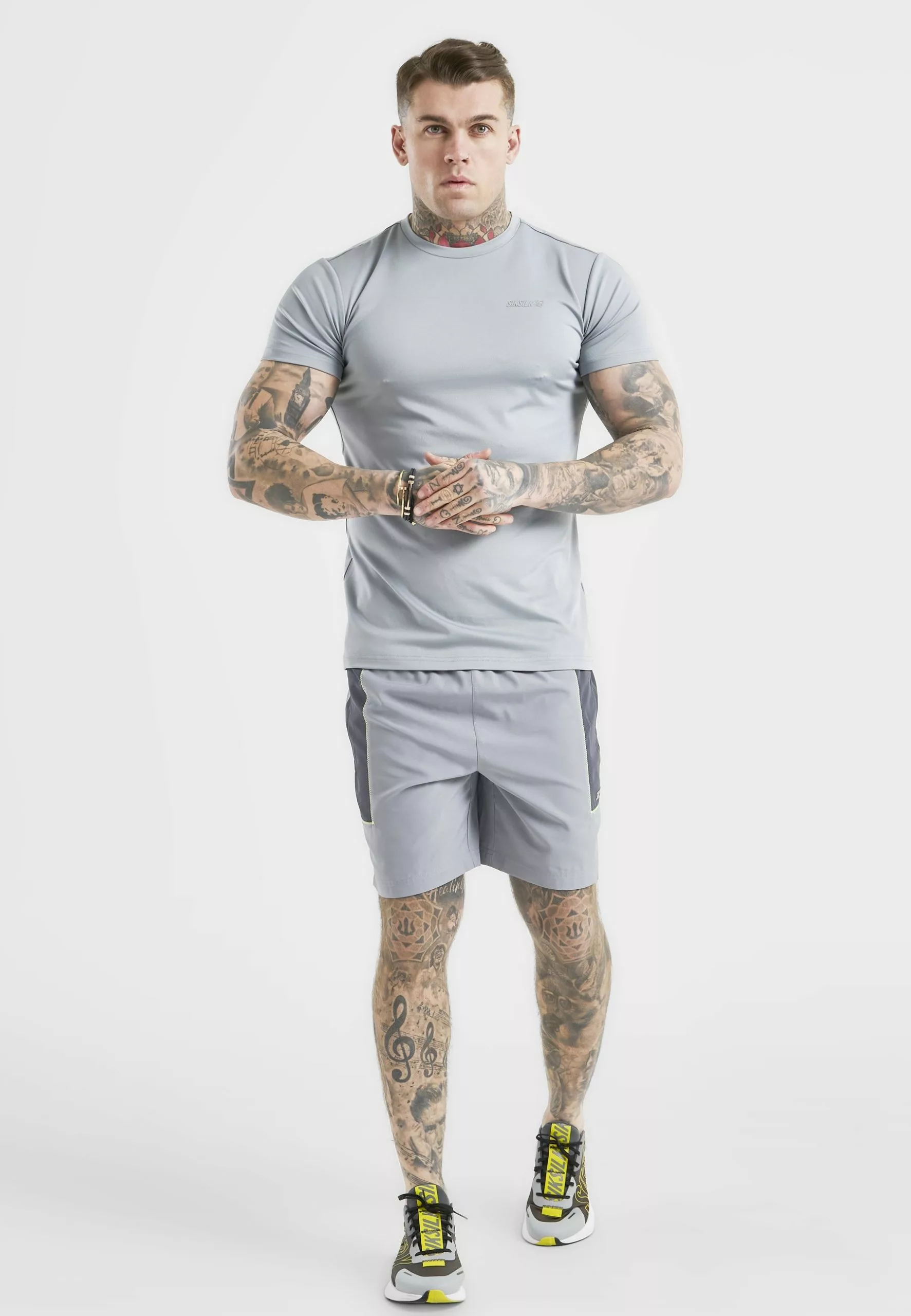 SikSilk T-Shirt Basic - Grey 4 SikSilk T-Shirt Basic - Grey - Afbeelding 2