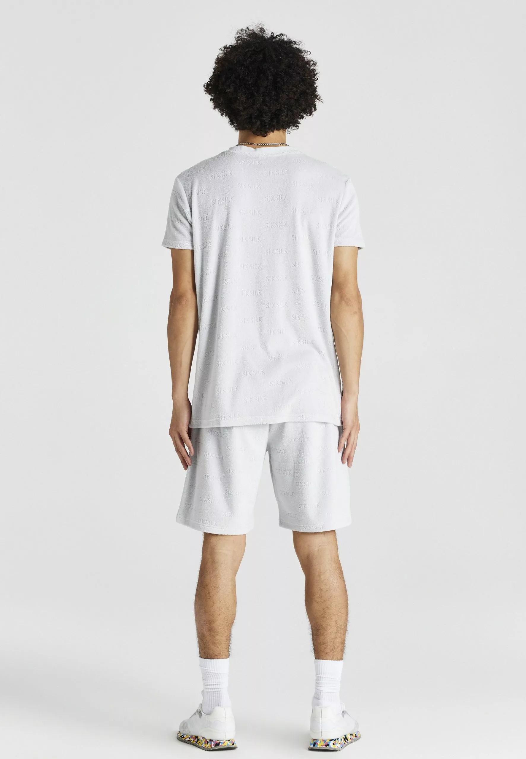 SikSilk Towelling Short Sleeve- T-Shirt Print - Grey 4 SikSilk Towelling Short Sleeve- T-Shirt Print - Grey - Afbeelding 3