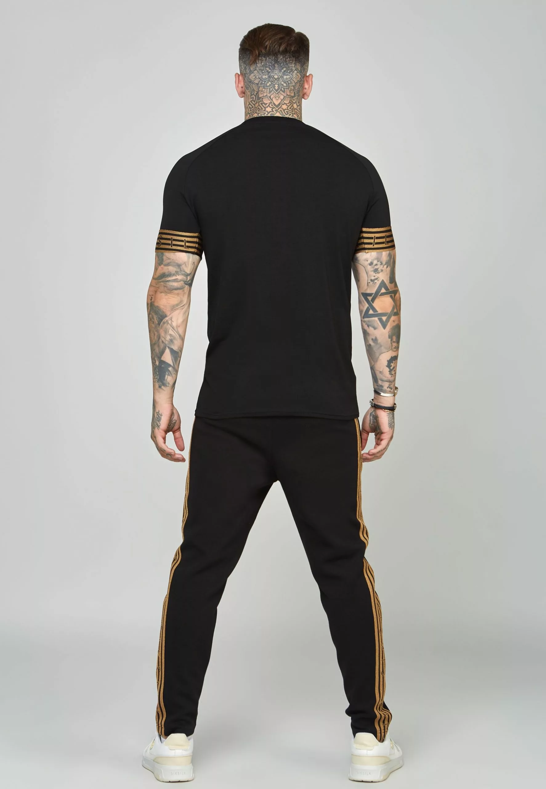 SikSilk Elastic Cuffed- T-Shirt Print - Black 4 SikSilk Elastic Cuffed- T-Shirt Print - Black - Afbeelding 3