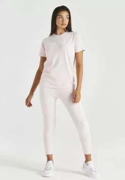SikSilk Branded Tee - T-Shirt Print - Pink