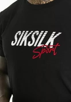 SikSilk T-Shirt Print - Black 11 SikSilk T-Shirt Print - Black -Outlet SikSilk Winkel 15b6b643872e4932809594add49d742b