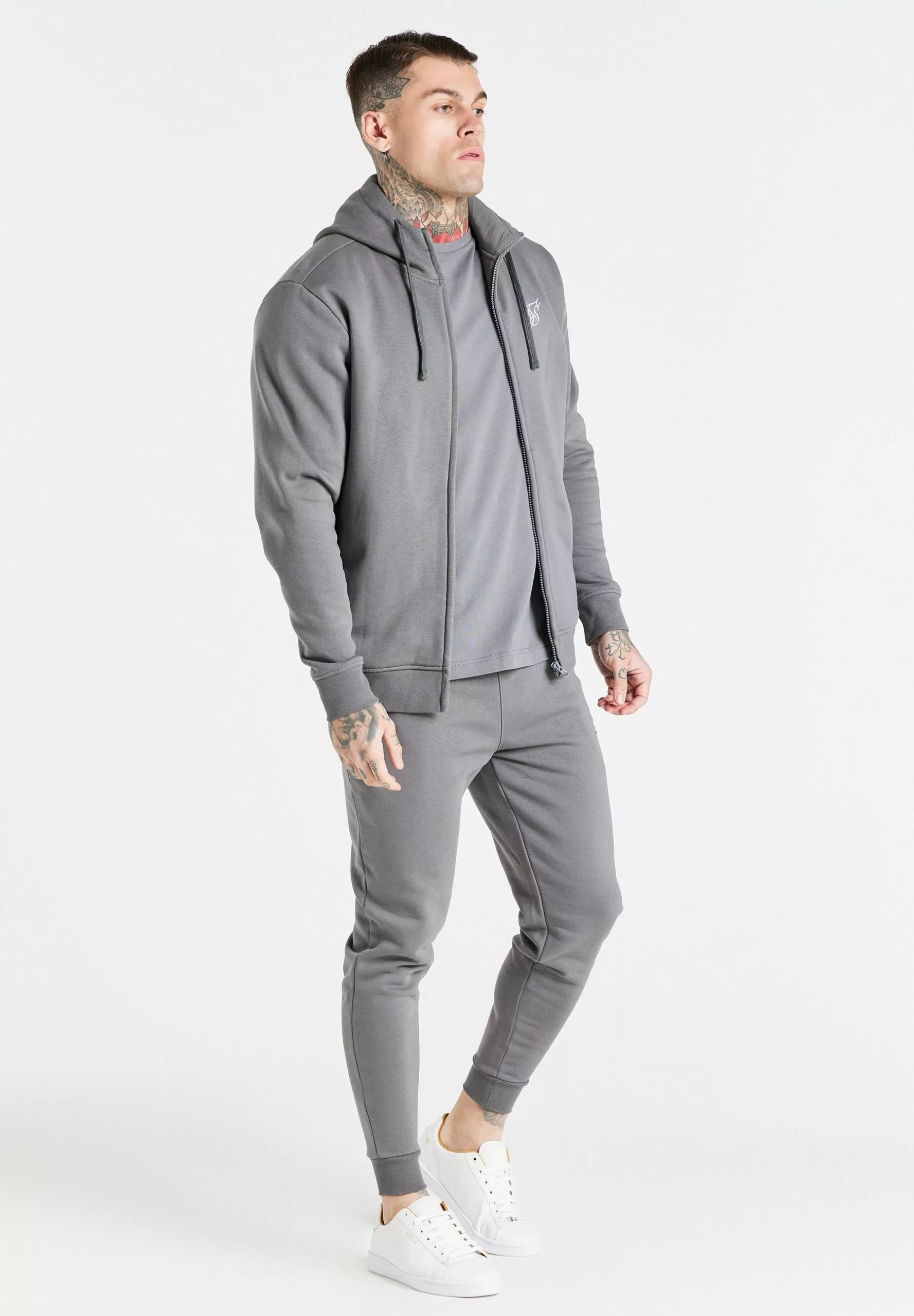 SikSilk Core Zip- Sweater Met Rits - Grey 4 SikSilk Core Zip- Sweater Met Rits - Grey - Afbeelding 2