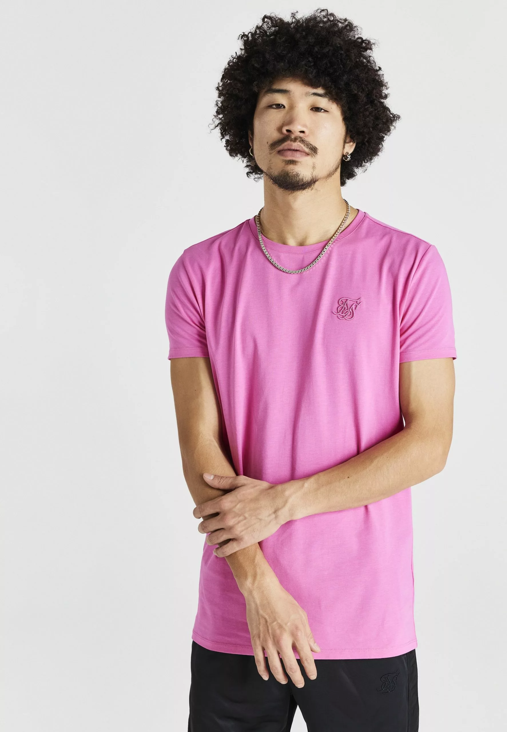 SikSilk Essential - T-Shirt Print - Pink 3 SikSilk Essential - T-Shirt Print - Pink