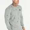 SikSilk Paint Splatter - Sweater - Grey Marl -Outlet SikSilk Winkel 196e9905057f4c509466f5f8d3525483