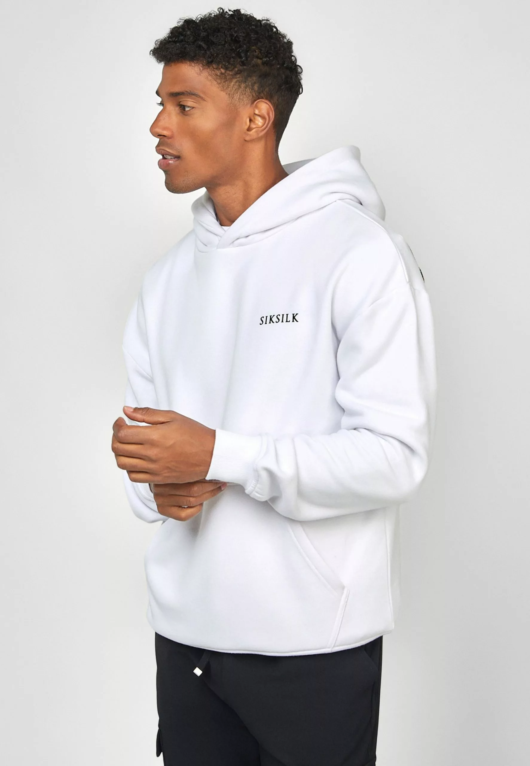 SikSilk Rhinestone Logo Oversized Hoodie - Hoodie - White 3 SikSilk Rhinestone Logo Oversized Hoodie - Hoodie - White