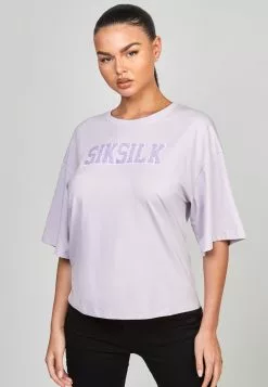 Voorkant 37 SikSilk Applique Logo - T-Shirt Print - Purple
