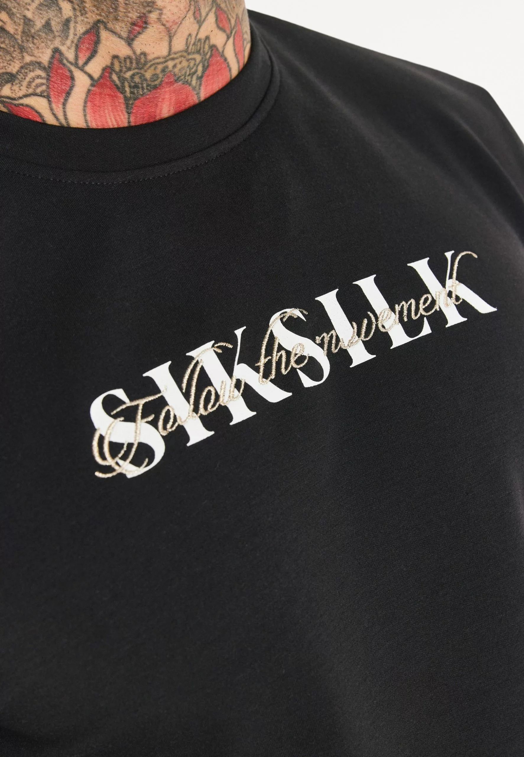 SikSilk Dual Script Logo Crew - Sweater - Black 6 SikSilk Dual Script Logo Crew - Sweater - Black - Afbeelding 4