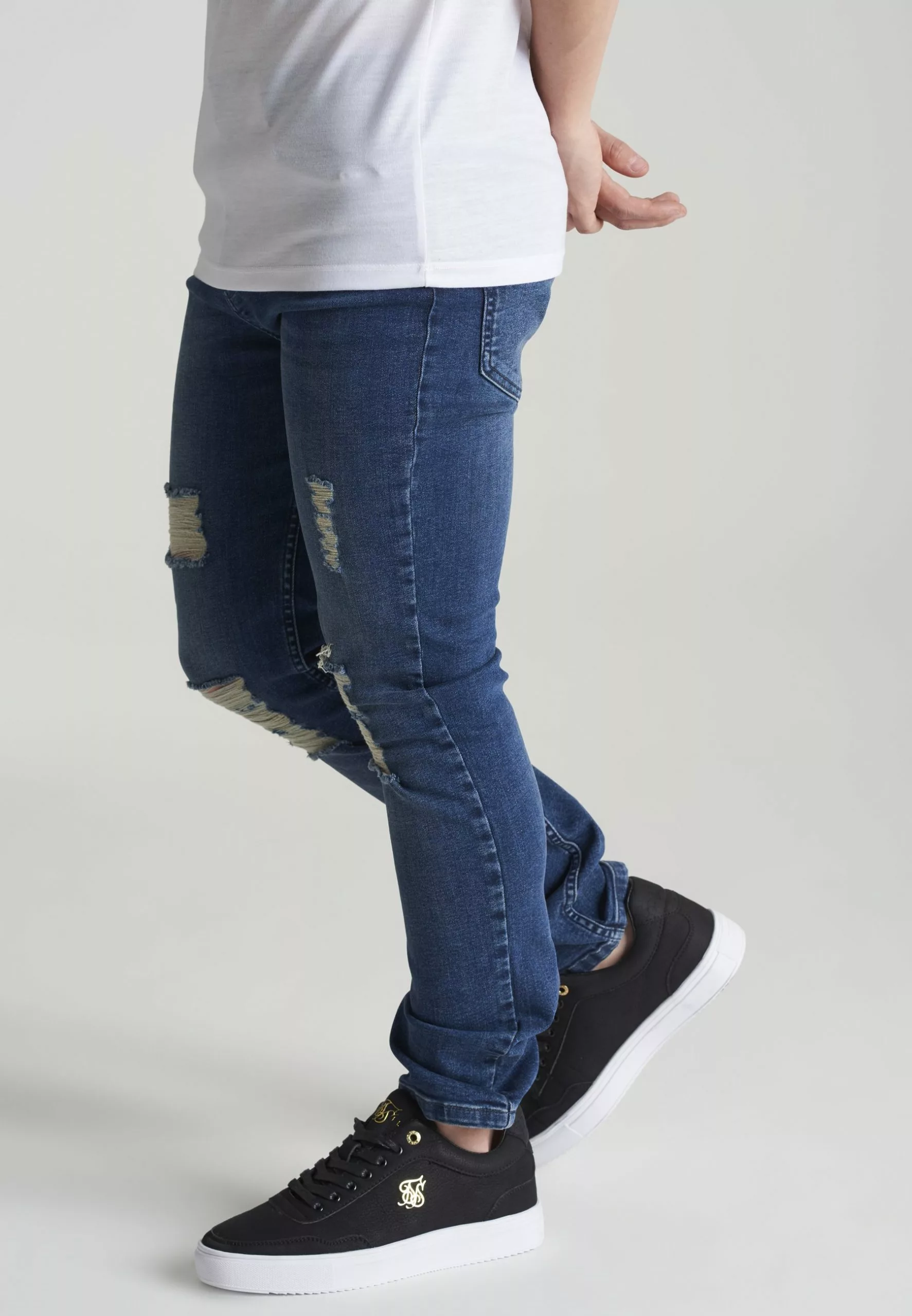 SikSilk Distressed - Jeans Skinny Fit - Blue 6 SikSilk Distressed - Jeans Skinny Fit - Blue - Afbeelding 4