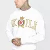 SikSilk Crest Embroidery- Sweater - White
