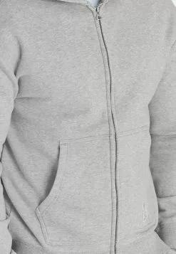 SikSilk Foundation Zip Through Hoodie - Sweater Met Rits - Light Grey Marl -Outlet SikSilk Winkel 214eb7e0e978443cb730d716ade659b6