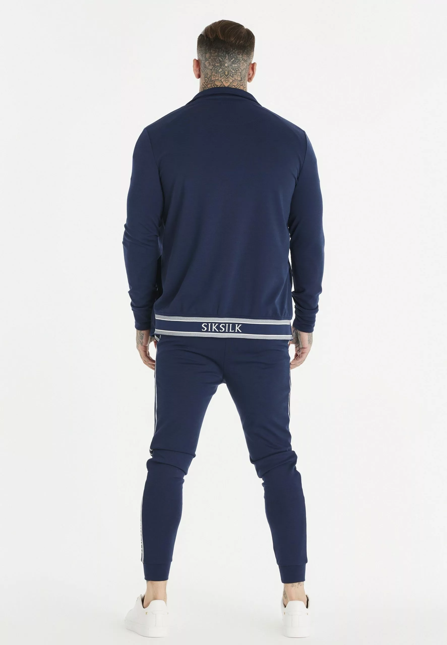 SikSilk Elevate Funnel Neck Zip Through - Sweater Met Rits - Navy 5 SikSilk Elevate Funnel Neck Zip Through - Sweater Met Rits - Navy - Afbeelding 3