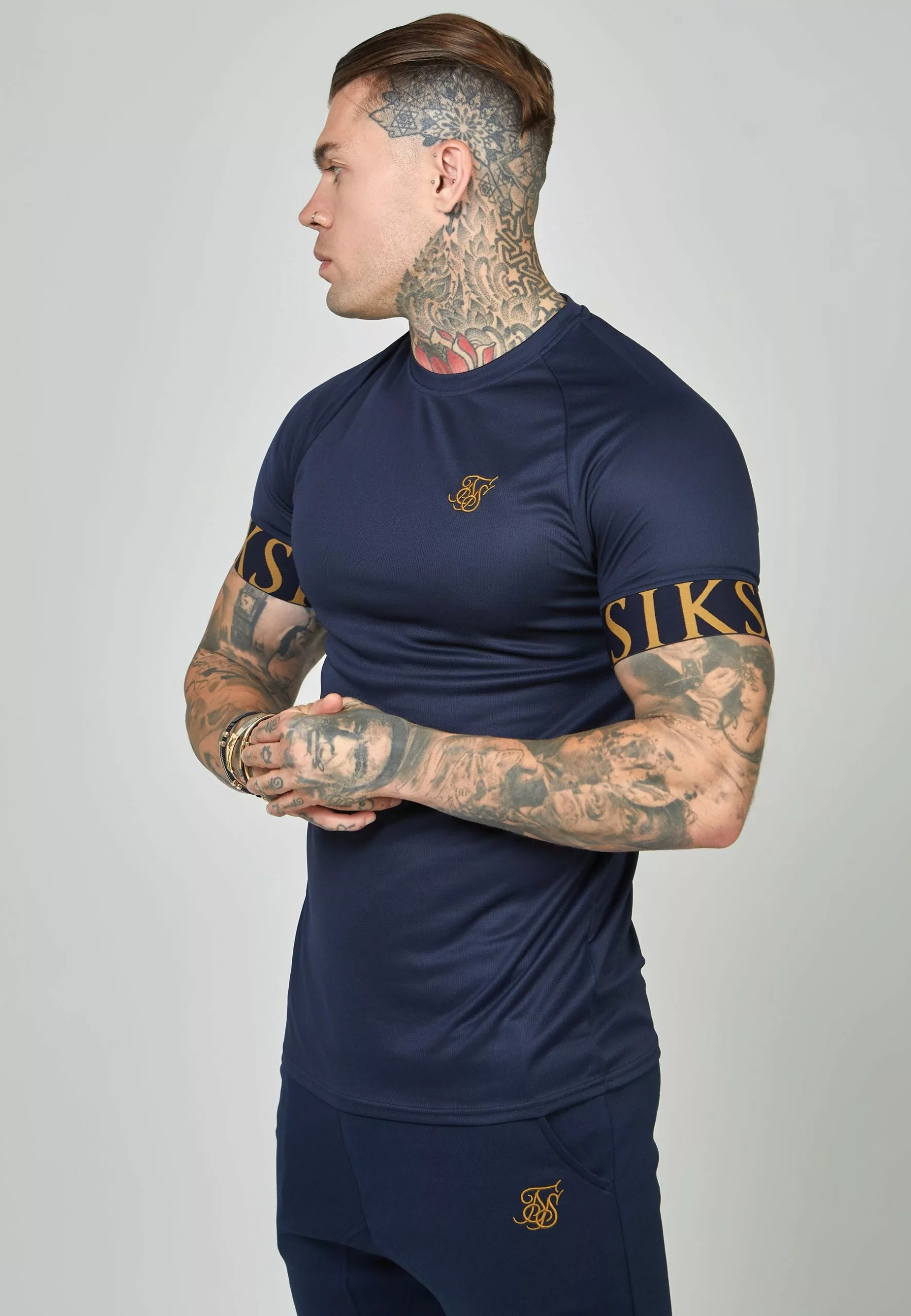 SikSilk Short Sleeve Dynamic Tech - T-Shirt Print - Navy 7 SikSilk Short Sleeve Dynamic Tech - T-Shirt Print - Navy - Afbeelding 5