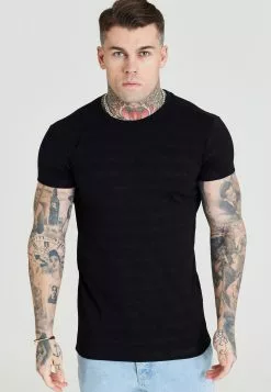 SikSilk Jacquard - T-Shirt Basic - Black