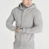 SikSilk Foundation Zip Through Hoodie - Sweater Met Rits - Light Grey Marl -Outlet SikSilk Winkel 23d072ce638049abb39b6a843274d994