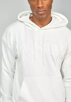 SikSilk Corduroy Applique Logo- Hoodie - Ecru -Outlet SikSilk Winkel 2ddc8aa867a74751a13a1912bb12ed5a