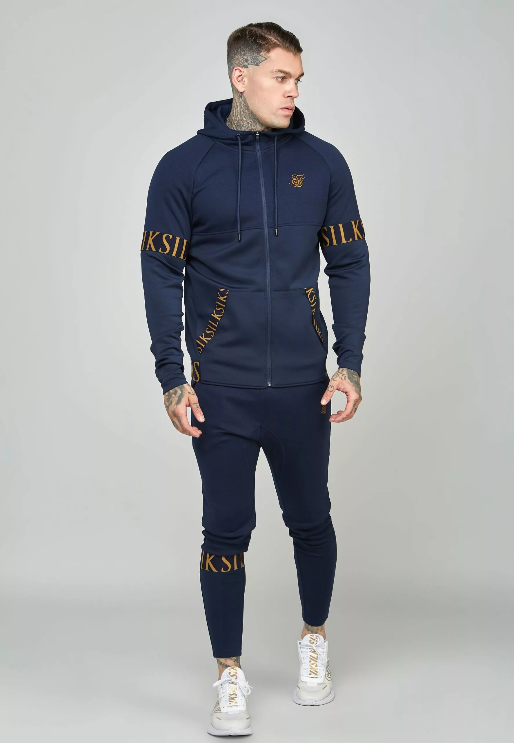 SikSilk Dynmic Zip Through- Sweater Met Rits - Navy 4 SikSilk Dynmic Zip Through- Sweater Met Rits - Navy - Afbeelding 2
