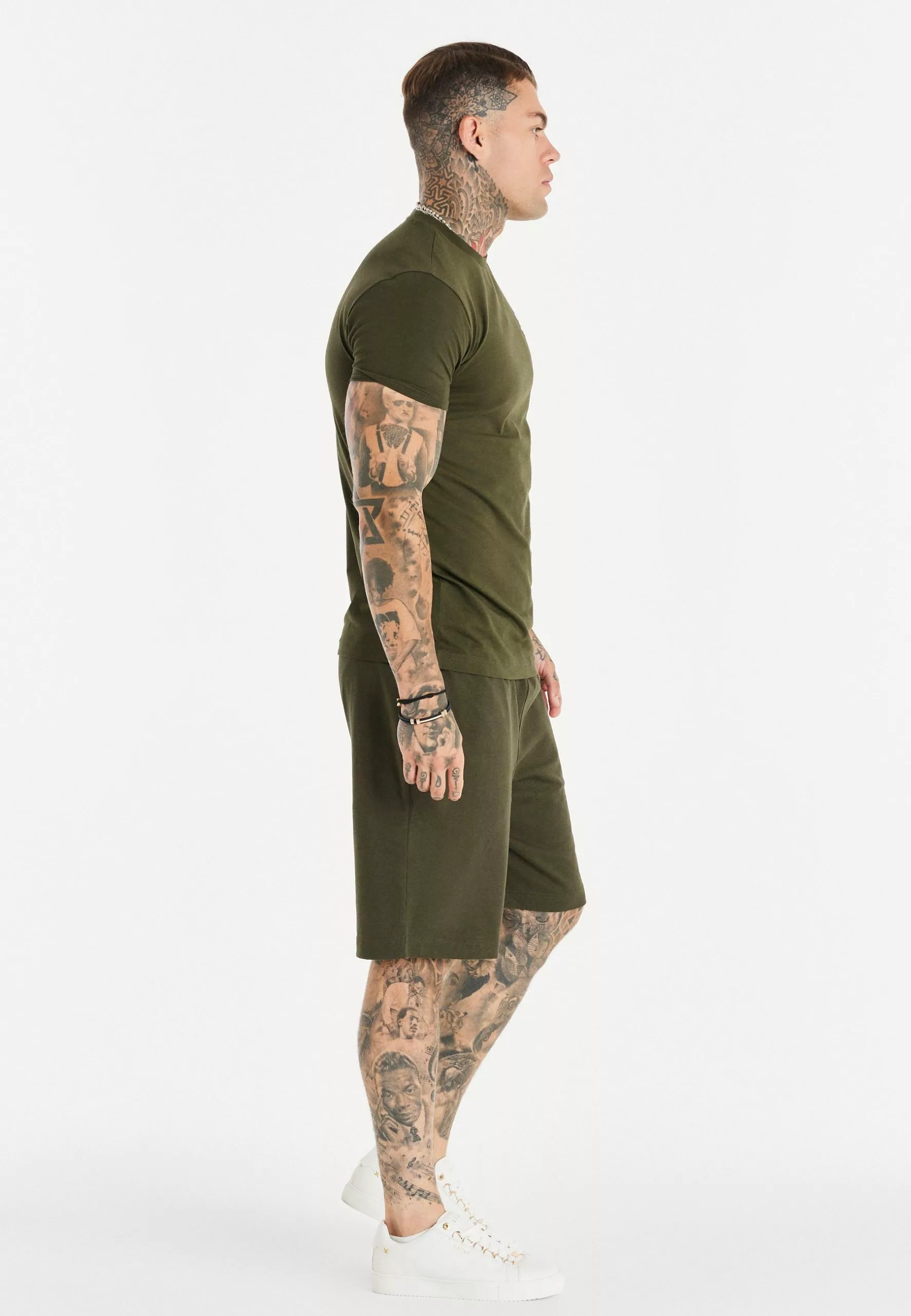 SikSilk Gym Tee - T-Shirt Basic - Khaki 6 SikSilk Gym Tee - T-Shirt Basic - Khaki - Afbeelding 4