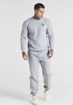 SikSilk Crest- Sweater - Grey Marl