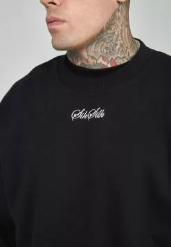 SikSilk Script Logo Oversized - Sweater - Black -Outlet SikSilk Winkel 33041ddc8e7c452e8d1f5e33eadf2b0a