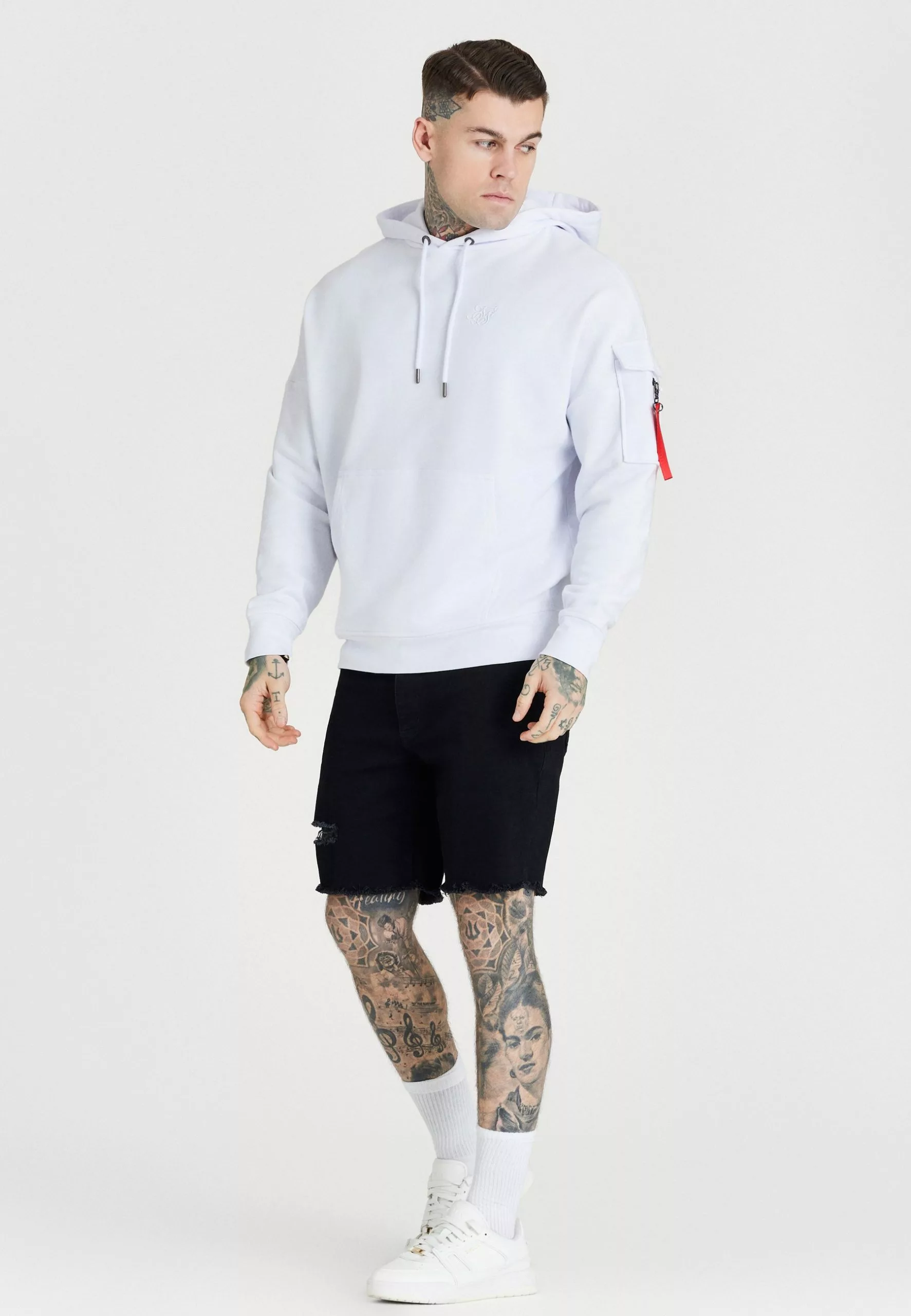 SikSilk Overhead Flight Hoodie - Sweater - White 4 SikSilk Overhead Flight Hoodie - Sweater - White - Afbeelding 2
