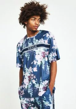 SikSilk Floral Print - T-Shirt Print - Navy -Outlet SikSilk Winkel 33cdd8bf06324bf6b4c47f58f5ff1d3d