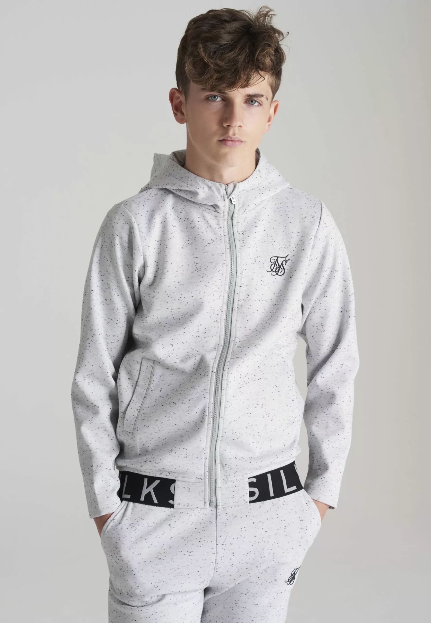 Siksilk Neps Zip Through Hoodie - Sweater - Grey 4 Siksilk Neps Zip Through Hoodie - Sweater - Grey - Afbeelding 2
