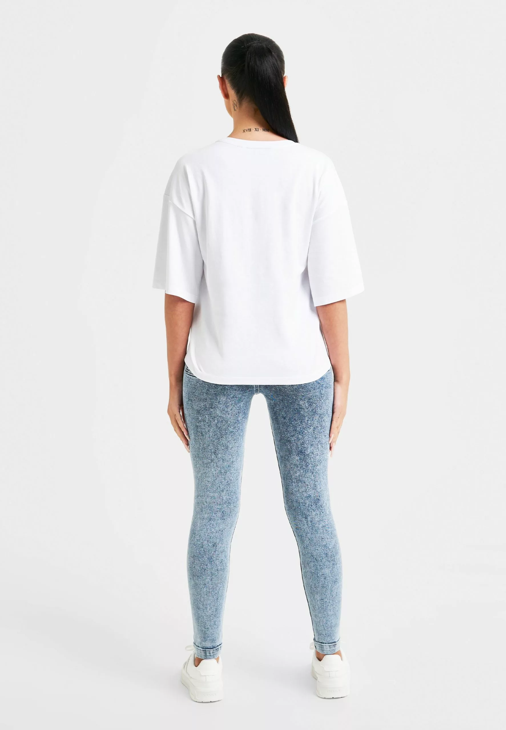 SikSilk Boxy Fit Rhinestone - T-Shirt Print - White 5 SikSilk Boxy Fit Rhinestone - T-Shirt Print - White - Afbeelding 3