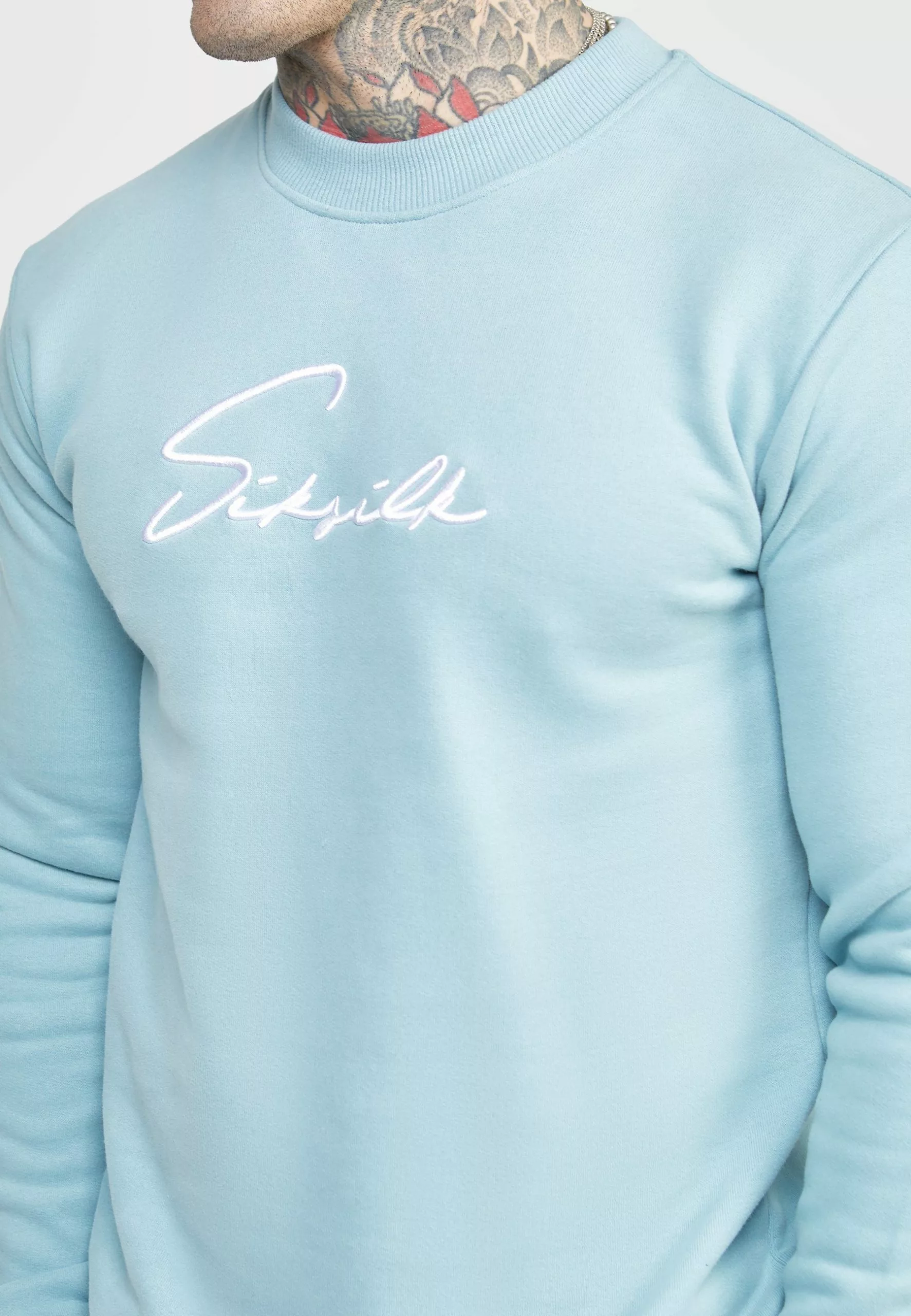 SikSilk Script Embroidery- Sweater - Blue 6 SikSilk Script Embroidery- Sweater - Blue - Afbeelding 4