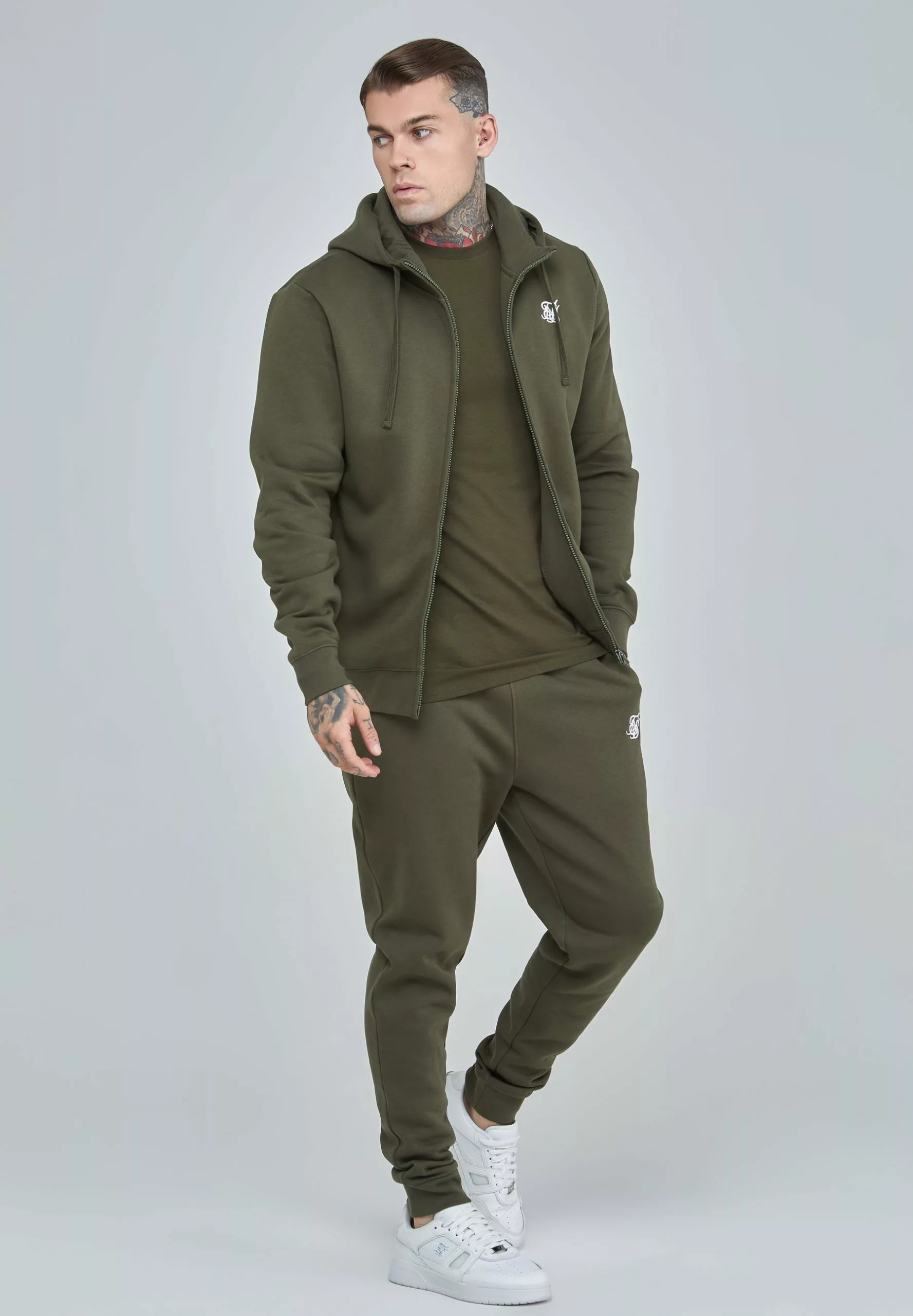 SikSilk Essential Funnel - Sweater Met Rits - Khaki 4 SikSilk Essential Funnel - Sweater Met Rits - Khaki - Afbeelding 2