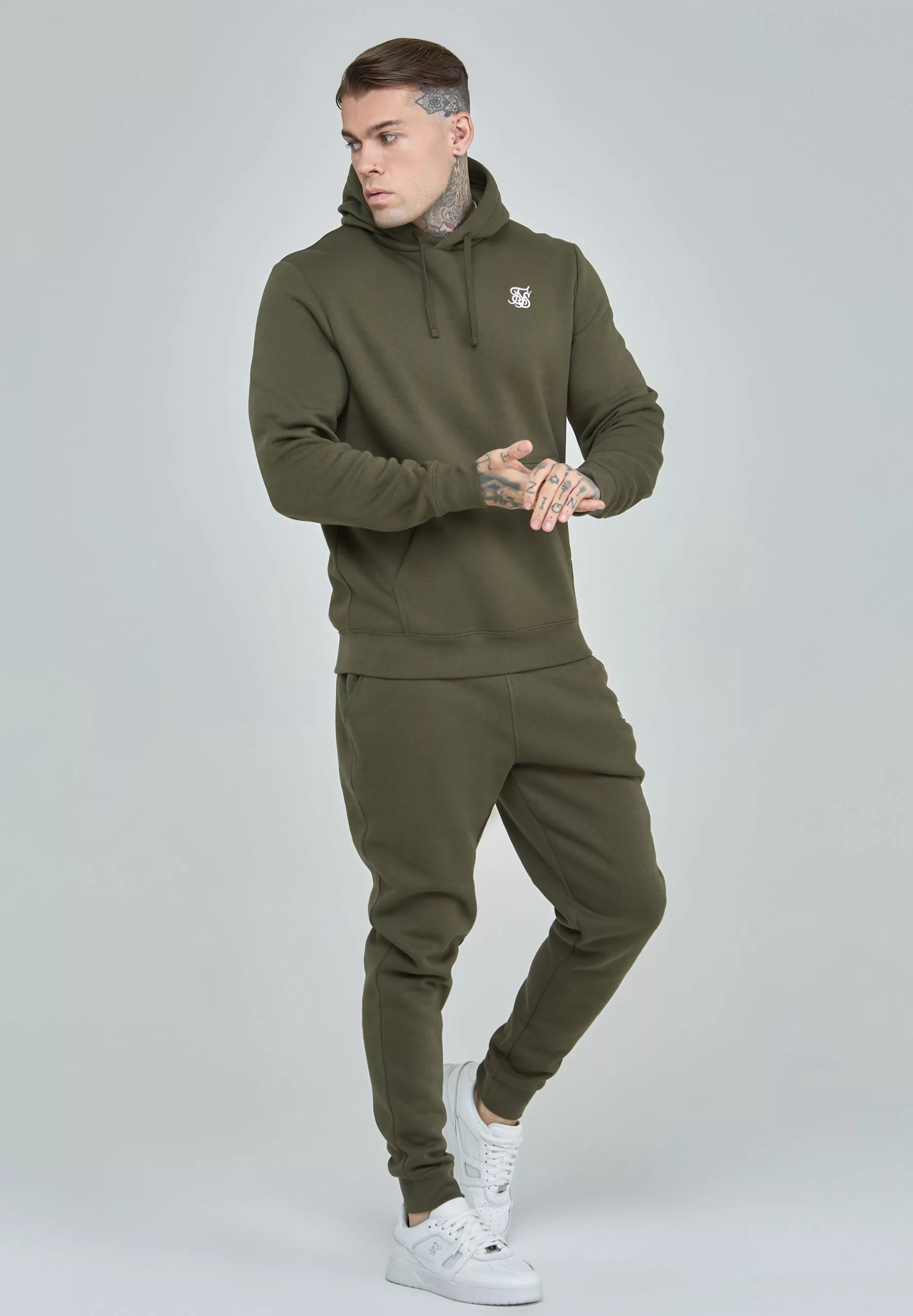 SikSilk Essential Overhead - Hoodie - Khaki 4 SikSilk Essential Overhead - Hoodie - Khaki - Afbeelding 2