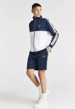 SikSilk Retro Track- Sweater Met Rits - Navy & White -Outlet SikSilk Winkel 40b020209ff7428997425f4f5433d19e
