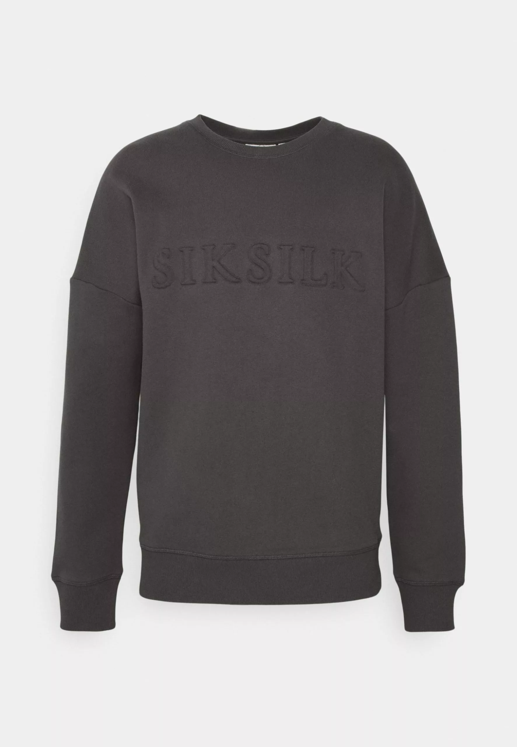 SikSilk Foundation Embossed Oversized Crew - Sweater - Black 6 SikSilk Foundation Embossed Oversized Crew - Sweater - Black - Afbeelding 4