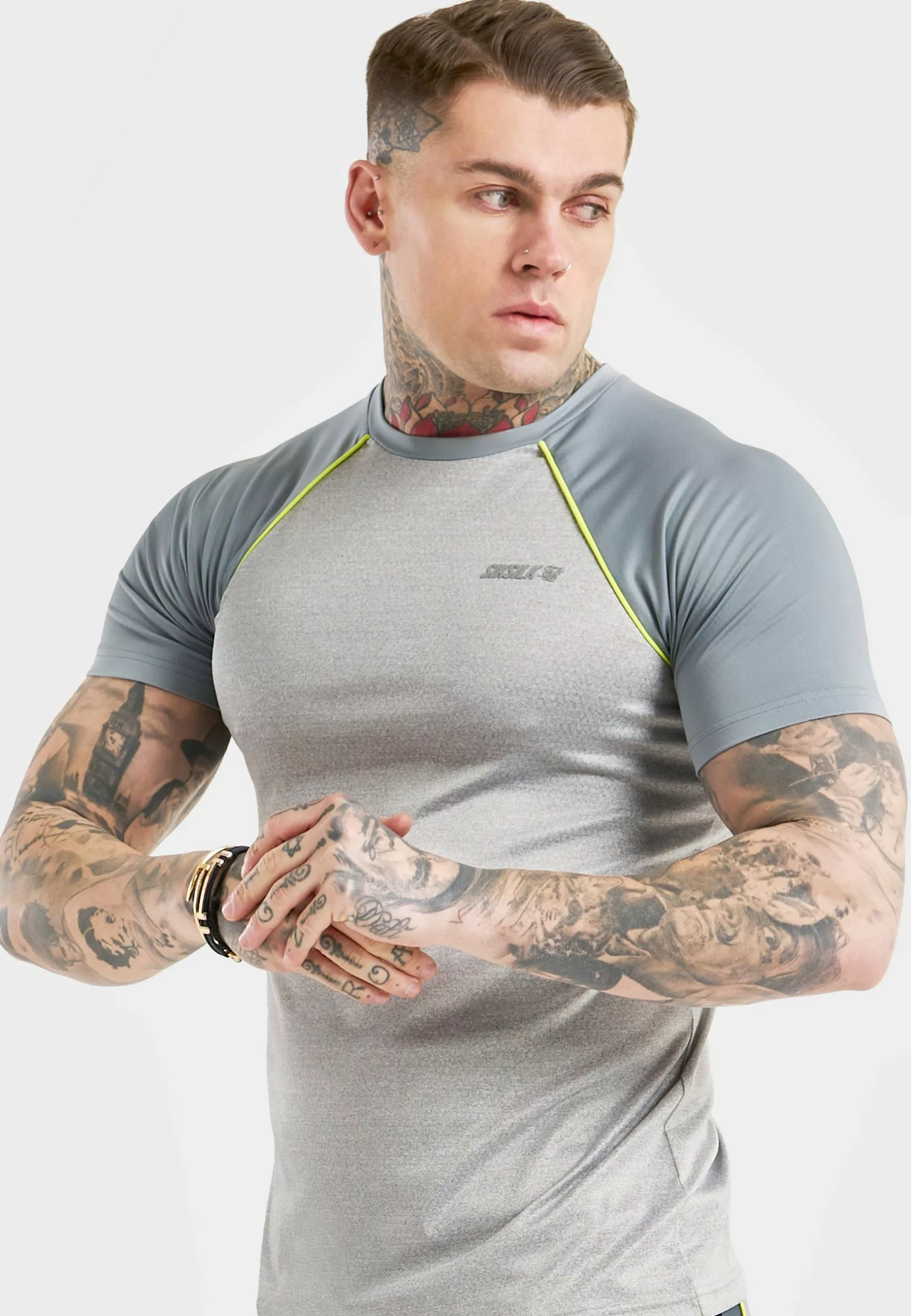 SikSilk Impulse- T-Shirt Print - Grey Marl & Grey 6 SikSilk Impulse- T-Shirt Print - Grey Marl & Grey - Afbeelding 4