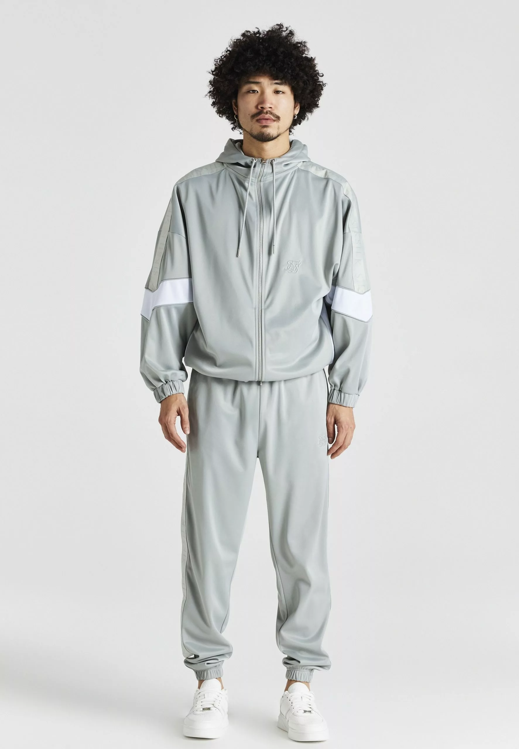 SikSilk Retro Tape Cuffed Track Pants - Trainingsbroek - Grey 4 SikSilk Retro Tape Cuffed Track Pants - Trainingsbroek - Grey - Afbeelding 2