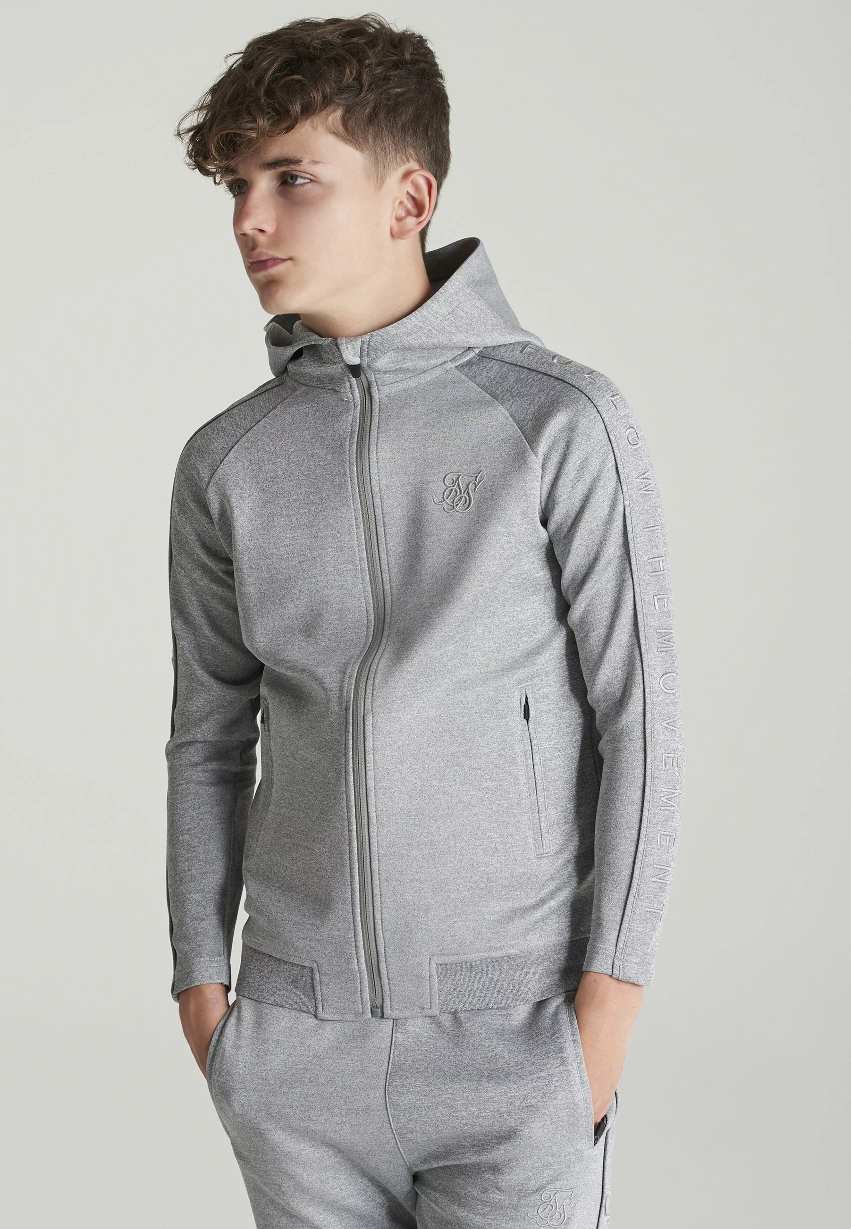 SikSilk Sweater Met Rits - Grey Marl 4 SikSilk Sweater Met Rits - Grey Marl - Afbeelding 2