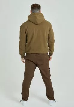 SikSilk Applique Logo Relaxed Fit- Hoodie - Khaki -Outlet SikSilk Winkel 4dc79c76c1cb4c9ca61a7e21bee8b2ac