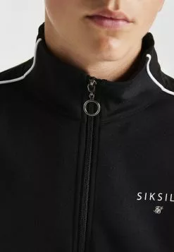 SikSilk Mono Imperial Zip Through - Sweater Met Rits - Black -Outlet SikSilk Winkel 4e453e3dd62b419e90ac532ac92b084e