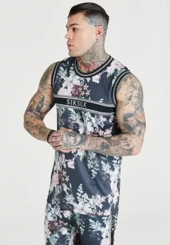SikSilk Botanical Vest - Top - Navy 11 SikSilk Botanical Vest - Top - Navy -Outlet SikSilk Winkel 5125536a5cf94cb693c119ef16321d61