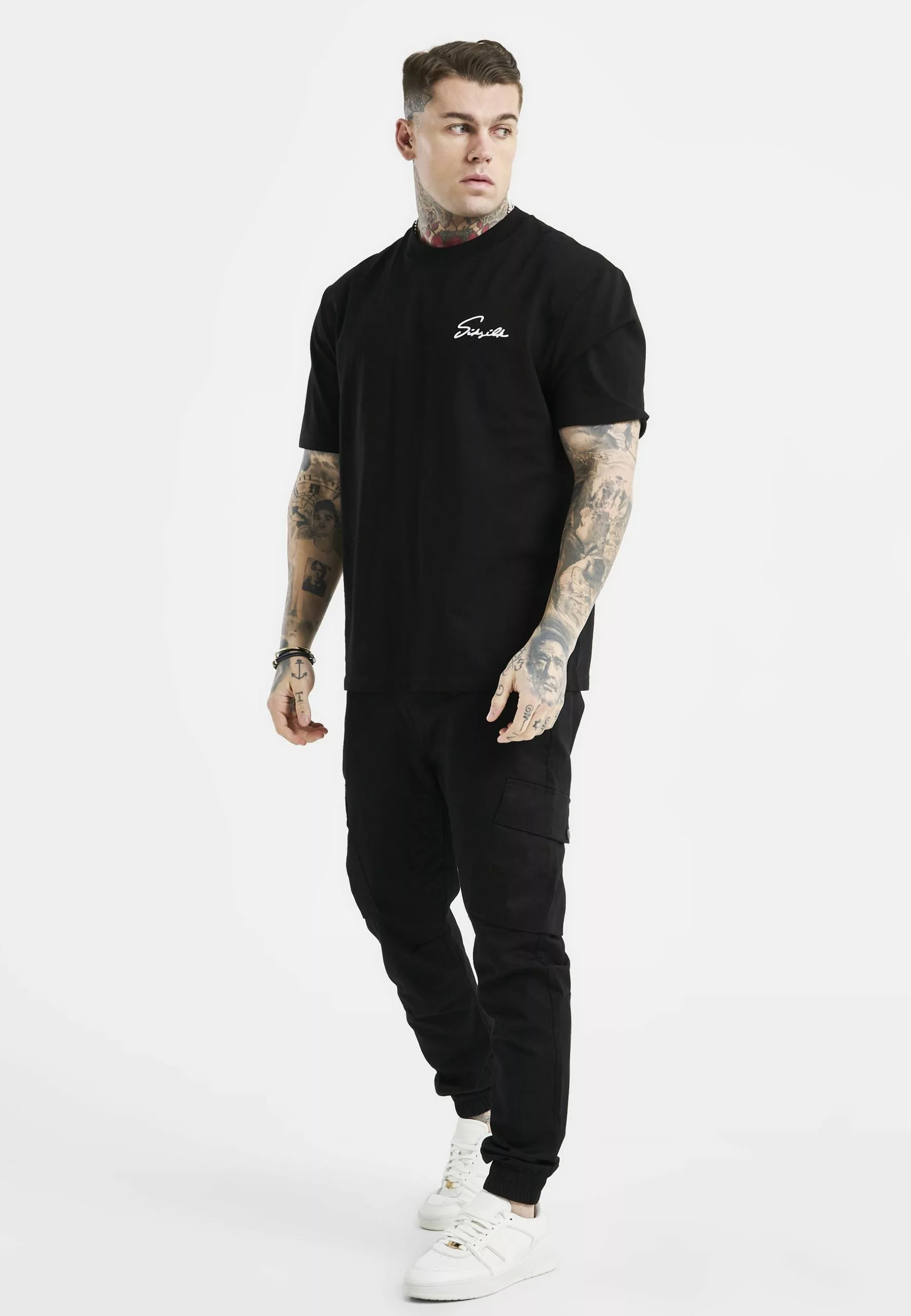 SikSilk Script Embroidery - T-Shirt Print - Black 4 SikSilk Script Embroidery - T-Shirt Print - Black - Afbeelding 2