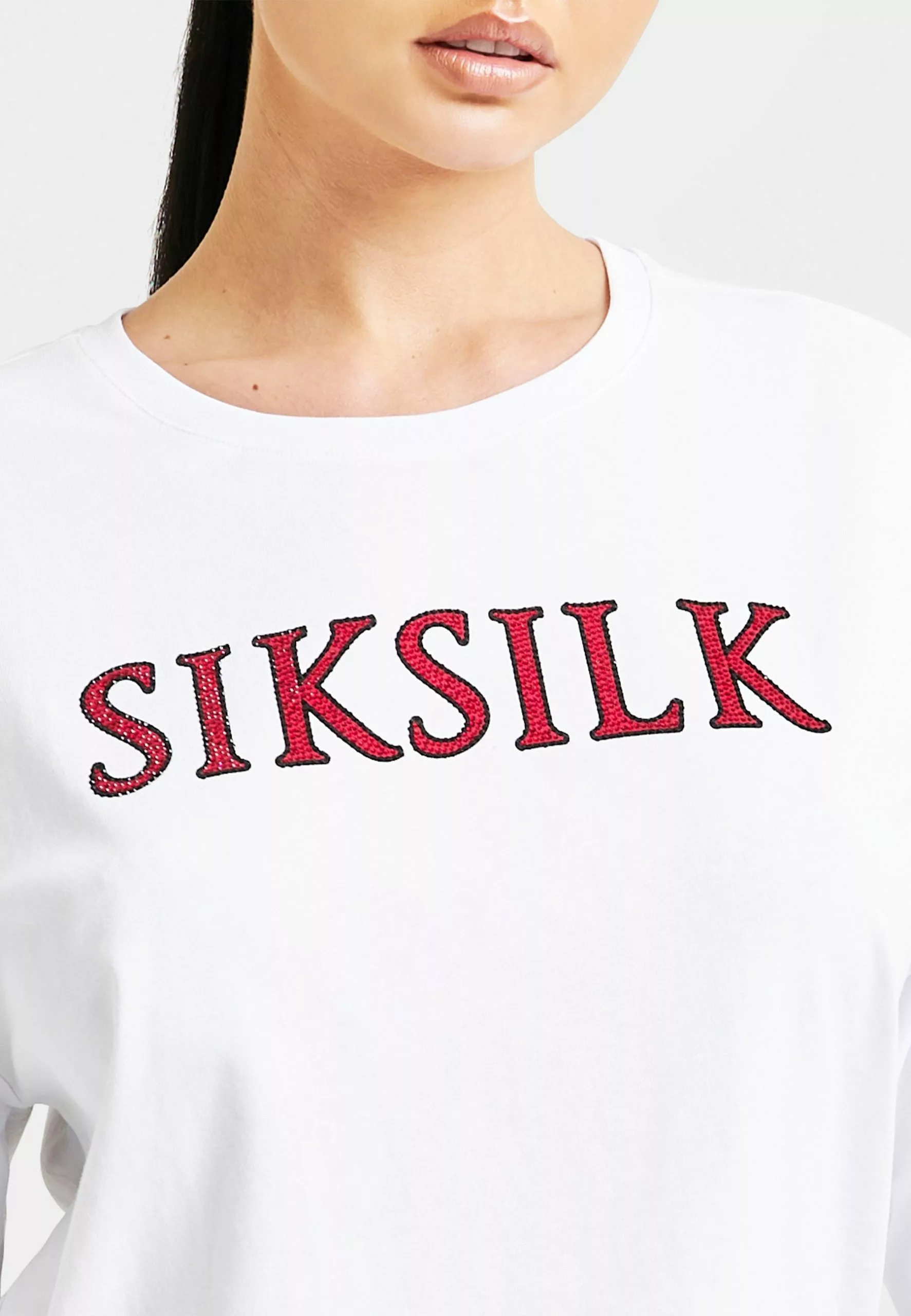 SikSilk Boxy Fit Rhinestone - T-Shirt Print - White 7 SikSilk Boxy Fit Rhinestone - T-Shirt Print - White - Afbeelding 5
