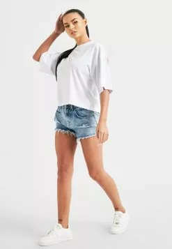 SikSilk Branded Crop Rainbow - T-Shirt Print - White 9 SikSilk Branded Crop Rainbow - T-Shirt Print - White -Outlet SikSilk Winkel 5517fd89cba04250b41b5b71ad83fd5b